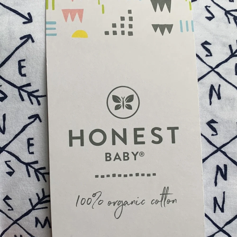 Honest Baby 100% Cotton Fitted Crib Sheet NWT Compass